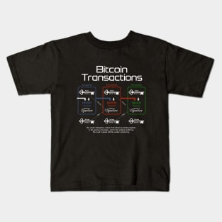 Bitcoin Transactions - Dark Kids T-Shirt